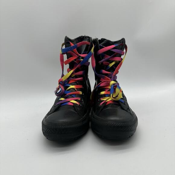 Womens Size 9 Converse Chuck Taylor All-Star Hi Black 7 1/2-inch Boots Pride - Picture 2 of 11